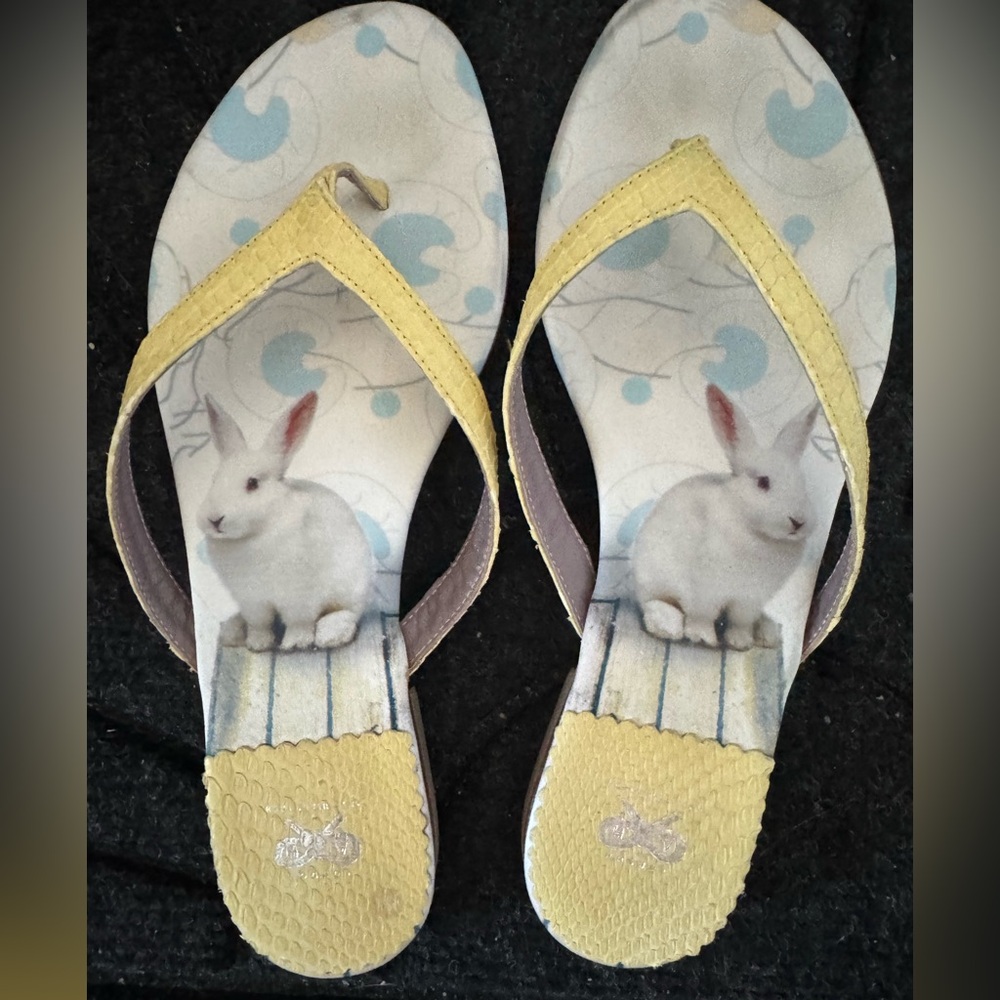 Anya Hindmarch 💯% Authentic sandals Rabbit/Bunny leather sole Pre-loved/EUC - 36